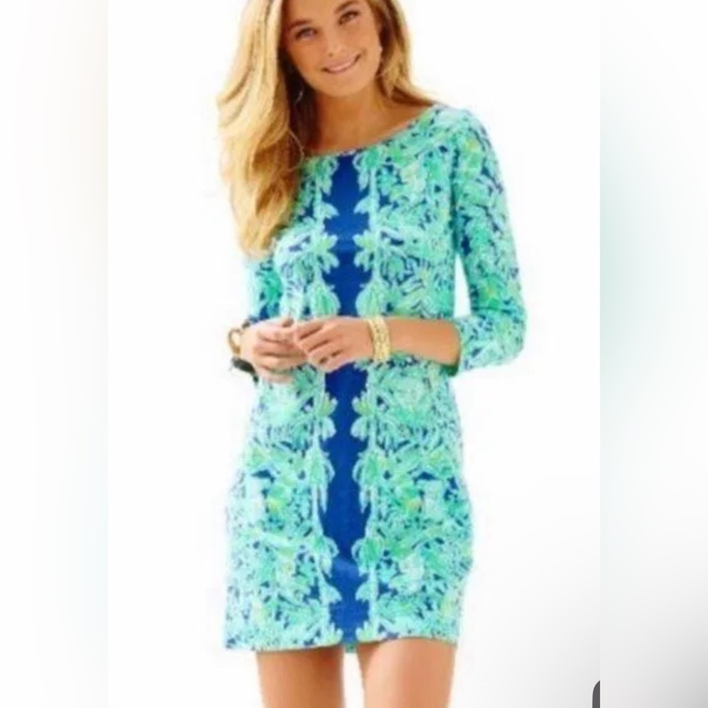 Lilly Pulitzer Marlowe T-Shirt Dress XS Koala of the Wild Dress Poolside blue